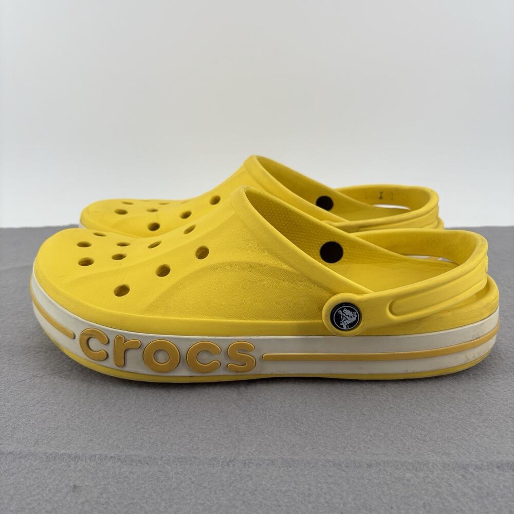 Crocs Bayaband Unisex Clog 205089 - 7B0 Lemon/White Classics Sandals Mens Sz 12